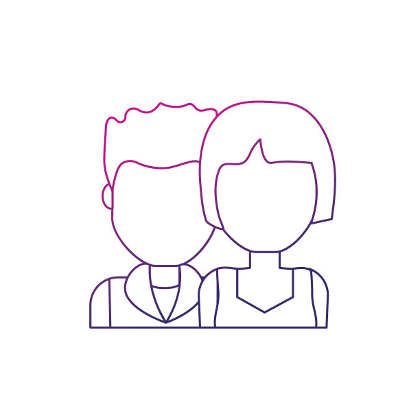线条漂亮的夫妇与发型设计图片下载