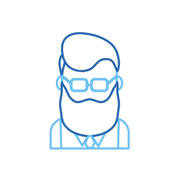 剪影可爱的男子与发型设计和衬衫图片下载