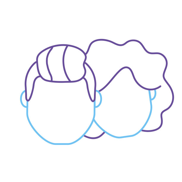 线头像夫妇头与发型设计图片下载