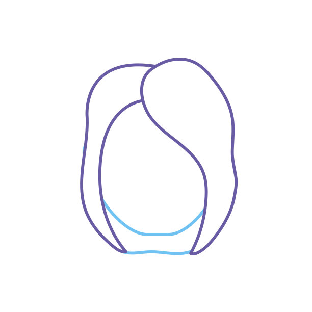 线条头像女性头部与发型设计图片下载