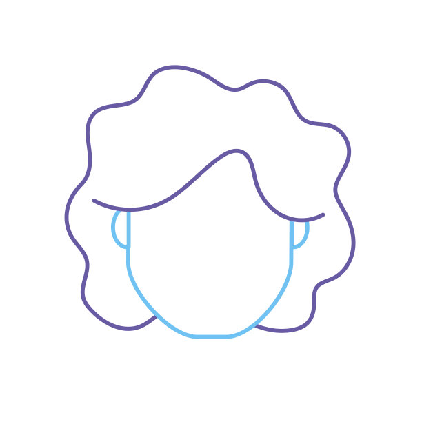 线条头像女性头部与发型设计图片下载