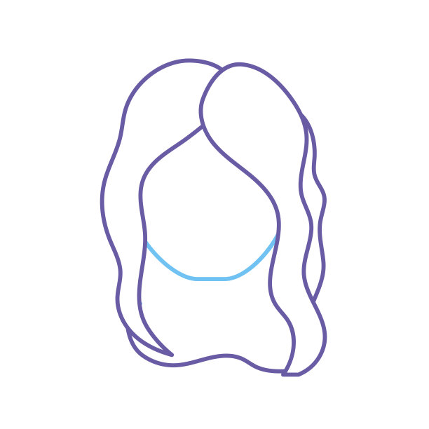 线条头像女性头部与发型设计图片下载