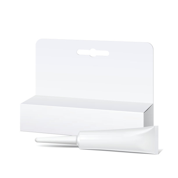 现实的白色管和包装。图片下载