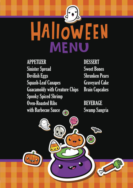 万圣节菜单模板图片下载