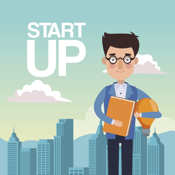 城市景观背景特写商人与眼镜明星图片下载