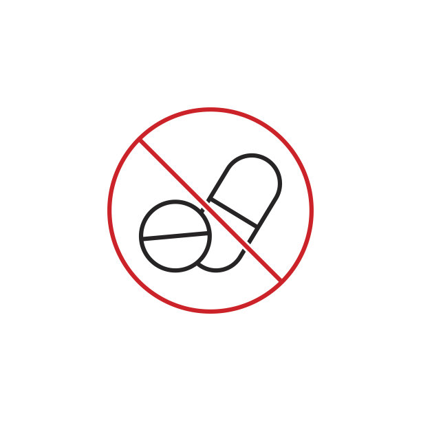 白色背景上的无药标志图片下载