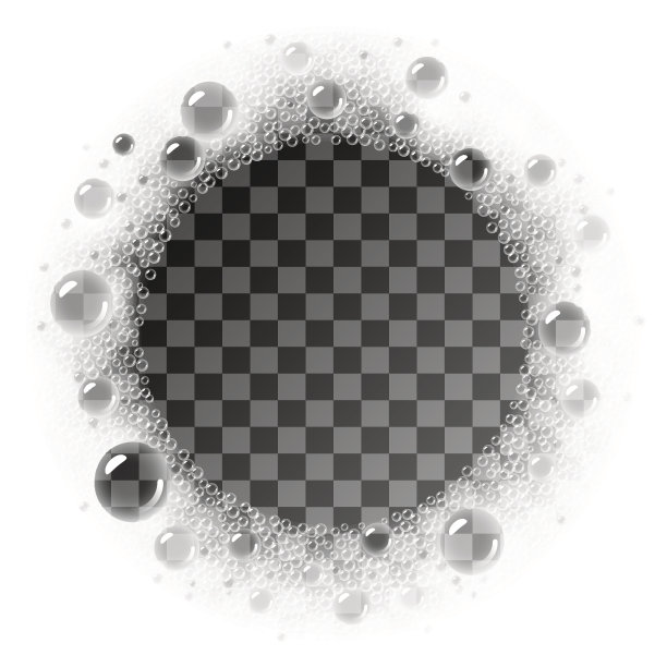 透明背景上的肥皂泡沫。矢量框架图片下载