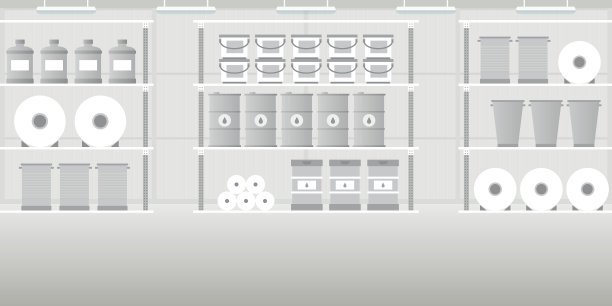 矢量仓库机库内部空场景在平坦的风格图片下载