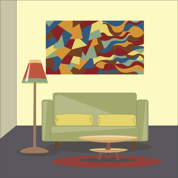 客厅内部的家具图片下载