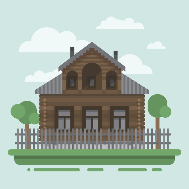 有树的乡村别墅图片下载