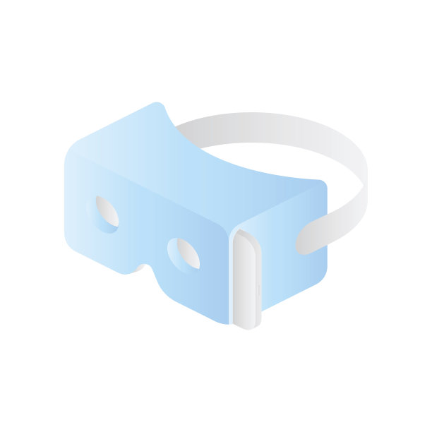白色背景下智能手机的等距虚拟现实眼镜。平面矢量插图EPS10。图片下载