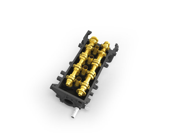 在白色背景上的缸体头3d渲染的概念图片下载