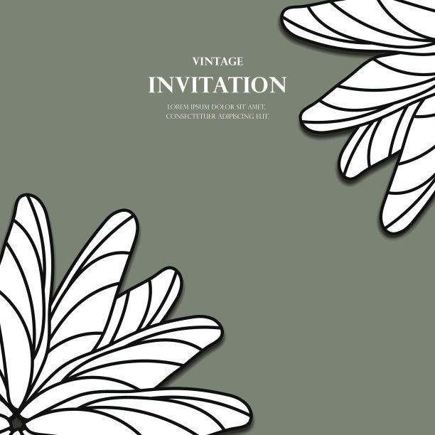 复古婚礼邀请模板现代设计向量图片下载