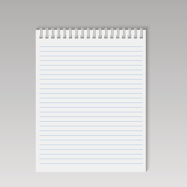 带线条的螺旋记事本。向量。图片下载