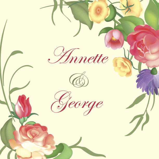 矢量插图的复古框架上的花卉背景的邀请和生日贺卡。图片下载