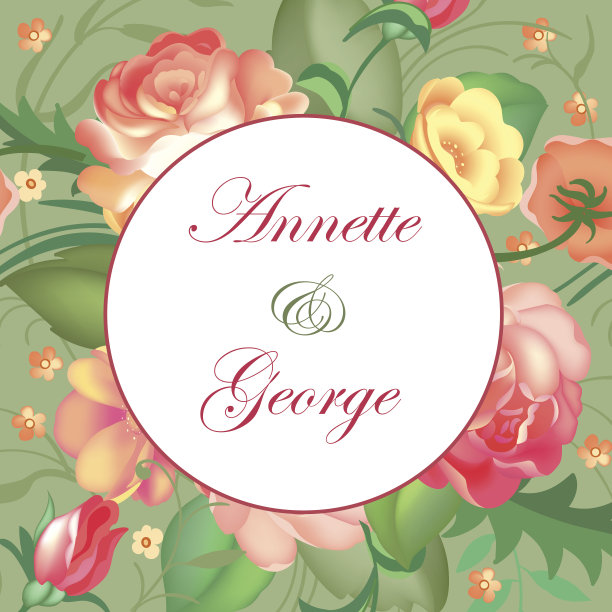 矢量插图的复古框架上的花卉背景的邀请和生日贺卡。图片下载