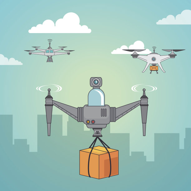 无人机和快递设计图片下载