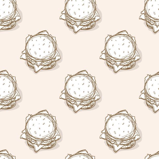 图案汉堡手绘图形背景图片下载