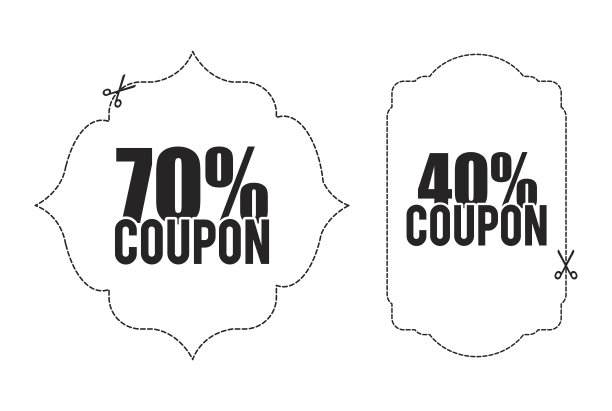 优惠券设计。出售图标。购物的概念图片下载
