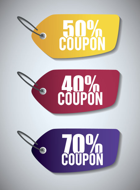 优惠券设计。出售图标。购物的概念图片下载