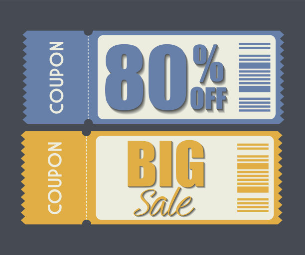 优惠券设计。出售图标。购物的概念图片下载