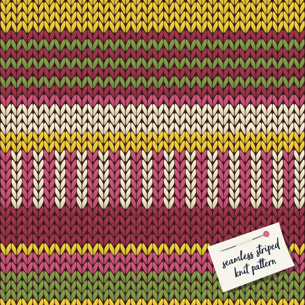 彩色针织条纹无缝背景图案。矢量插图。图片下载