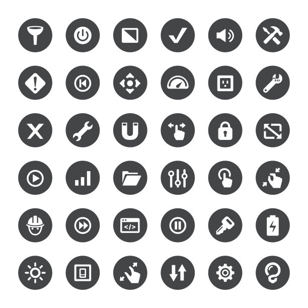 控制面板和设置矢量图标图片下载