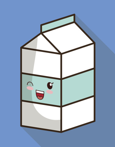 早餐的设计。卡哇伊牛奶图标。向量graphi图片下载