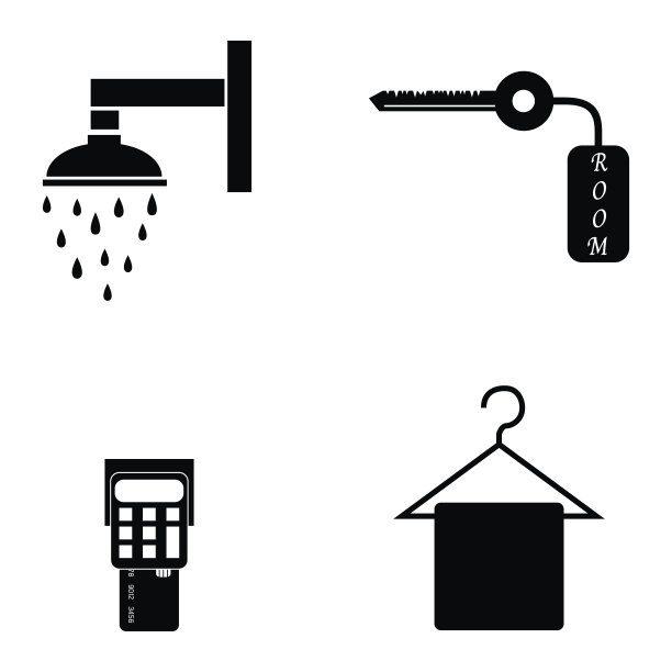 酒店的图标集图片下载