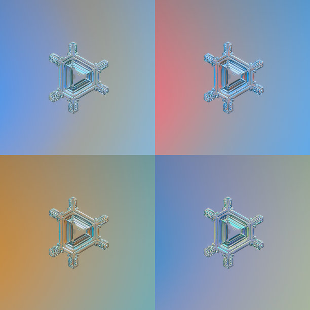 设置四种颜色的变体相同的雪花图片下载