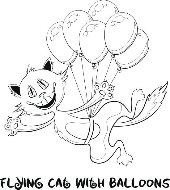 滑稽的轮廓猫气球图片下载