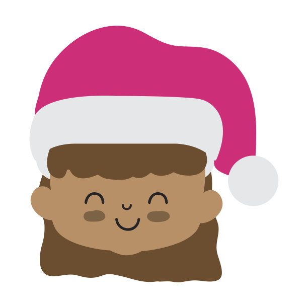 美女姑娘头上戴着圣诞帽图片下载