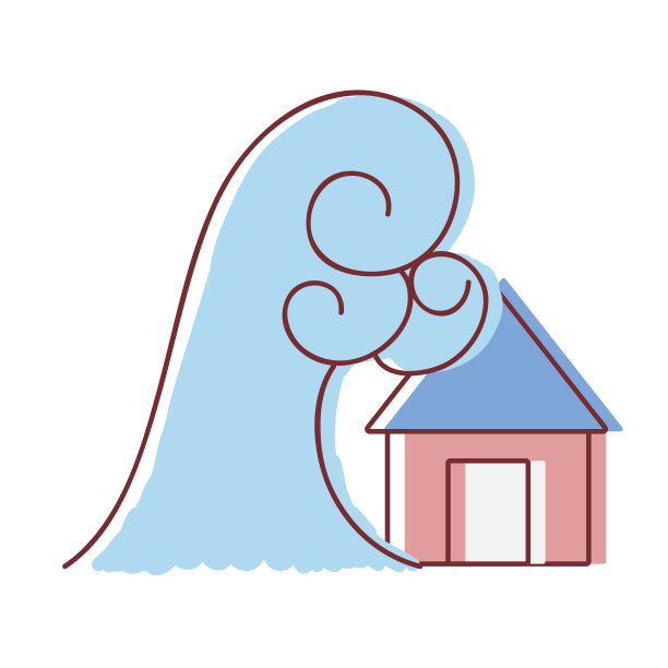 房屋被洪水淹没，灾害性天气图片下载