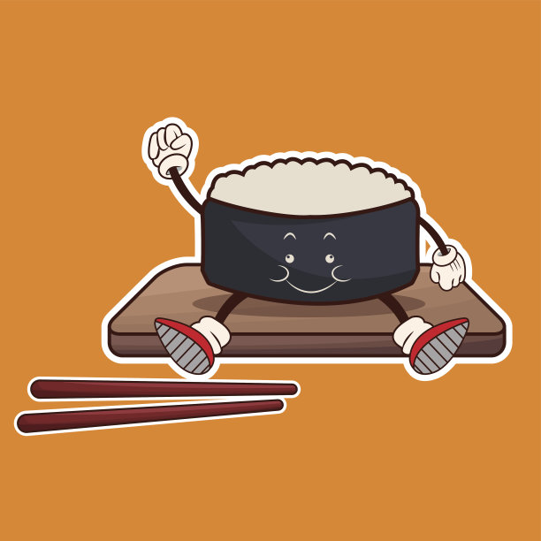 卡哇伊卷寿司东方食品木板剁棒图片下载