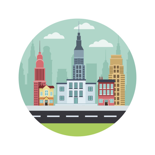 商业街的建筑里有大学市场的摩天大楼图片下载