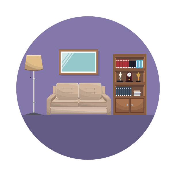 客厅沙发落地灯家具书钟奖图片下载