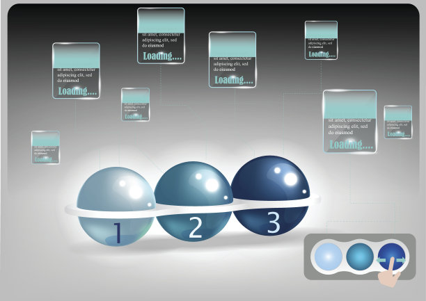 高技术的跟踪球鼠标与技术抽象背景，矢量插图图片下载
