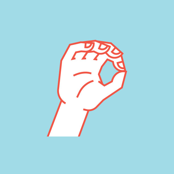 姿态。零。一个小符号。用食指和拇指做圈的程式化的手。图标。图片下载