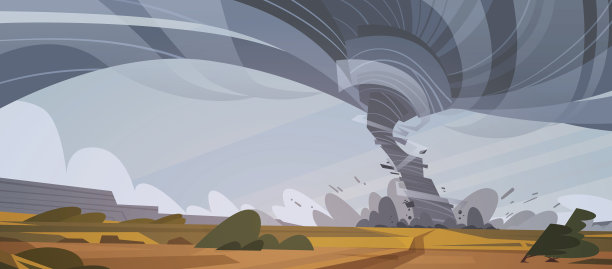 乡村龙卷风野外风暴水龙卷龙卷风的飓风景观自然灾害概念图片下载