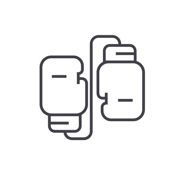 拳击手套平线插图，概念矢量孤立图标上的白色背景图片下载