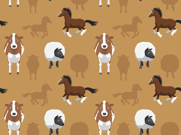 家畜农场动物无缝墙纸14图片下载