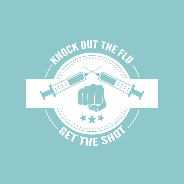 流感疫苗接种徽章或图标图片下载