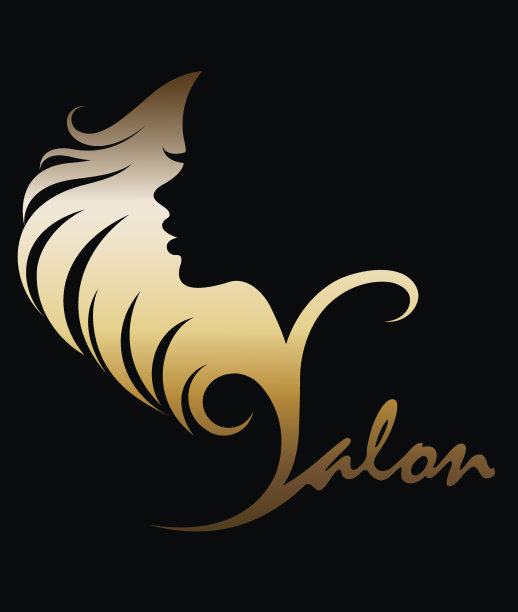 插图向量的女人剪影金色图标图片下载