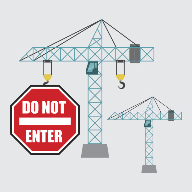 建筑设计。起重机图标。修复概念，矢量插图图片下载