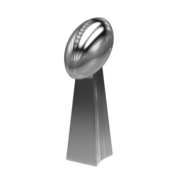 在银的美国足球奖杯的3d渲染图片下载