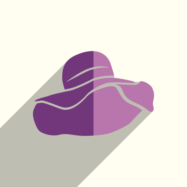 女性用的头饰有阴影的平面图标。矢量图图片下载