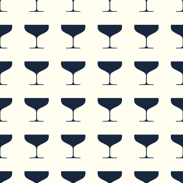葡萄酒杯矢量插图上的无缝模式背景图片下载
