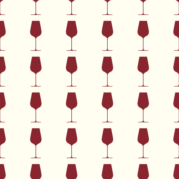 葡萄酒杯矢量插图上的无缝模式背景图片下载