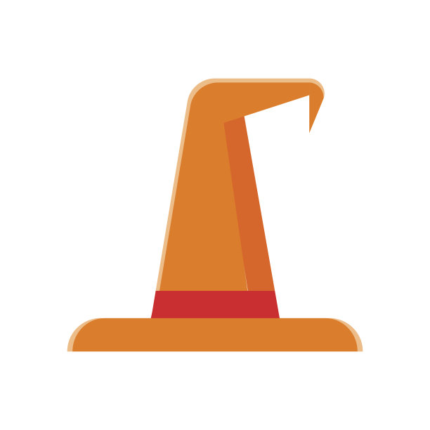 橙色女巫帽图标图片下载