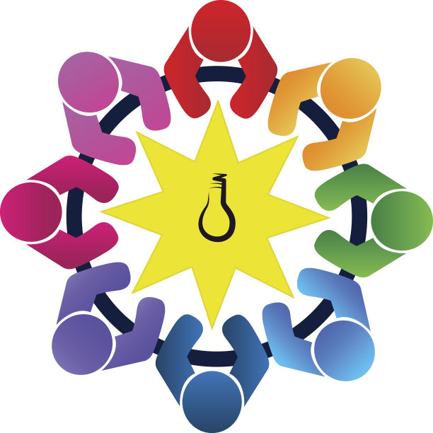 团队合作的人联合企业图标创意向量设计图片下载